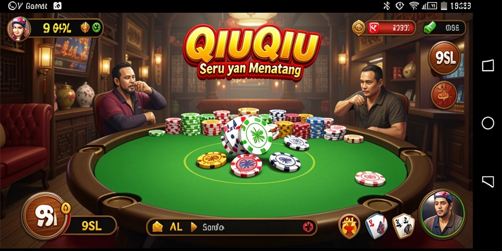 Screenshot 9SL menampilkan aksi seru permainan QiuQiu.