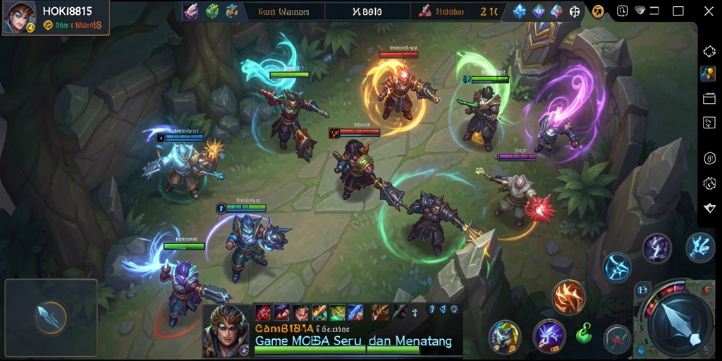 Gameplay HOKI8815 yang seru dalam pertarungan tim.