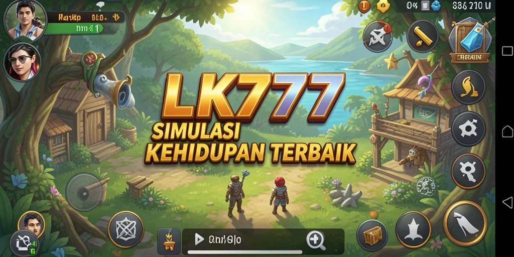 Screenshot gameplay LK777 menampilkan karakter dalam berbagai aktivitas sehari-hari.