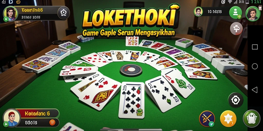 Screenshot gameplay LOKETHOKI menampilkan pertempuran Gaple yang seru.