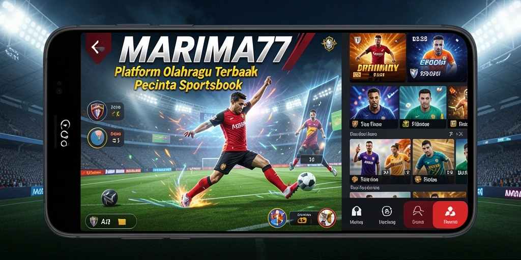 Screenshot gameplay Sportsbook MARIMA77 menunjukkan antarmuka taruhan yang menarik.