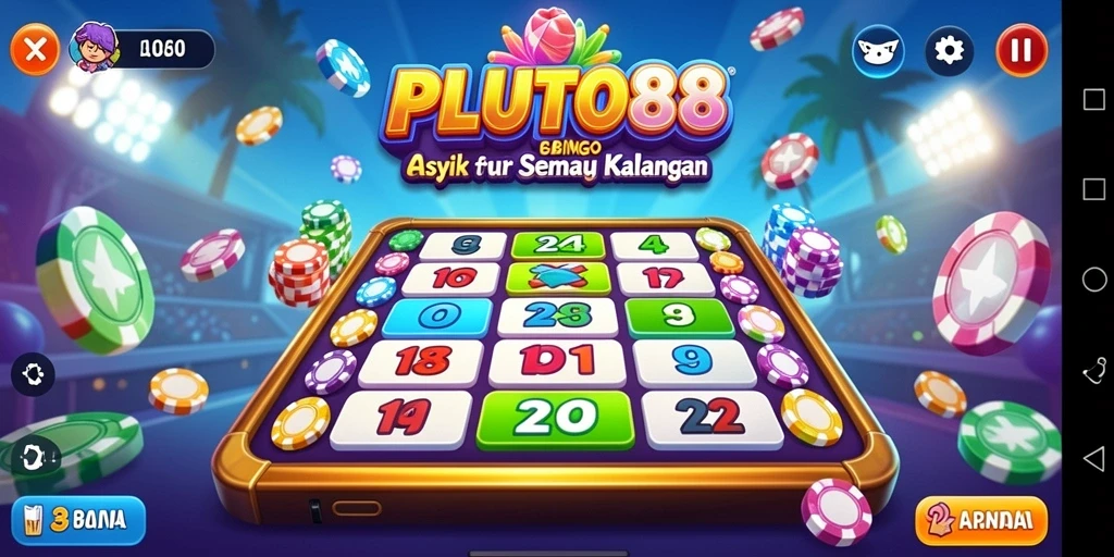Tampilan gameplay Bingo yang seru dan interaktif dalam PLUTO88.