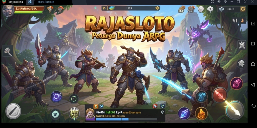 Screenshot gameplay RAJASLOTO menampilkan aksi pertempuran yang seru dan mendebarkan.
