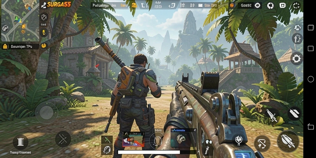 Tampilan gameplay dari SURGA55 dengan aksi seru dan grafis menawan.