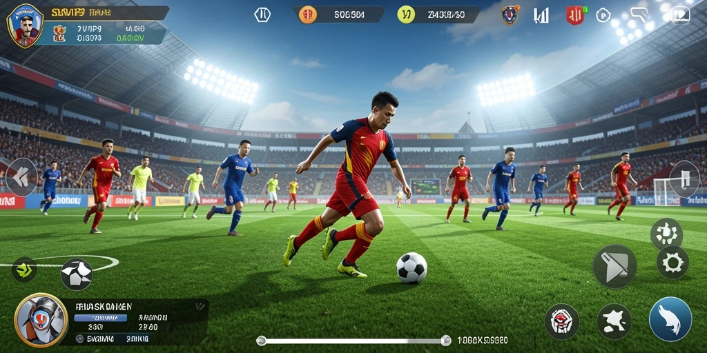 Tampilan gameplay <strong>SVIP9</strong> yang mendebarkan dengan aksi sepak bola yang realistis.